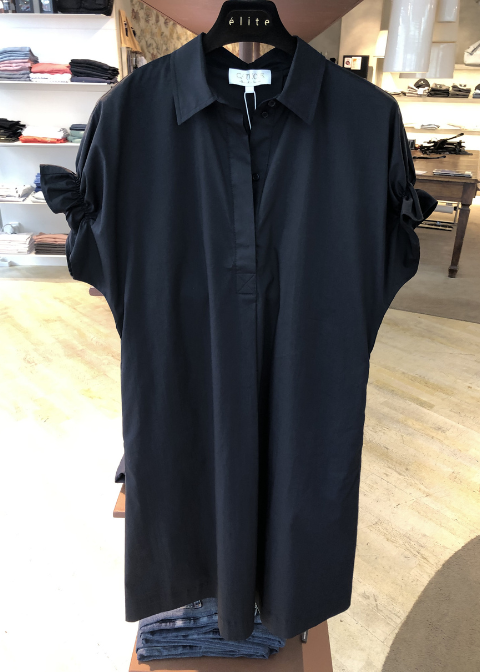 Vestido CATNOIR negro corto popelín