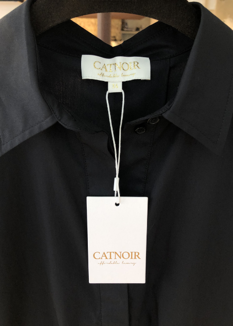 Vestido CATNOIR negro corto popelín