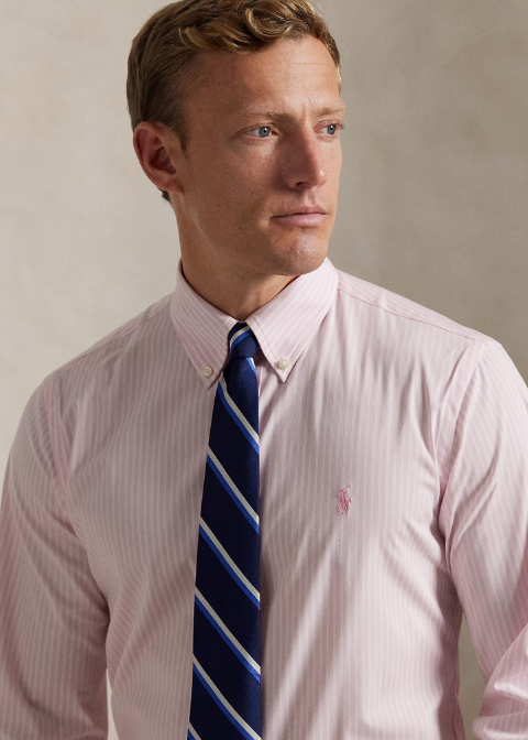 Camisa  rosa raya blanca