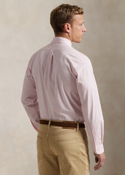 Camisa  rosa raya blanca