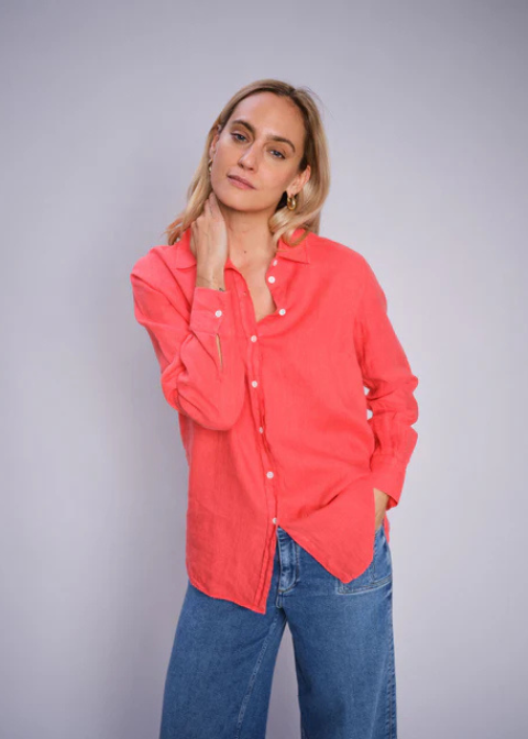 Camisa coral lino