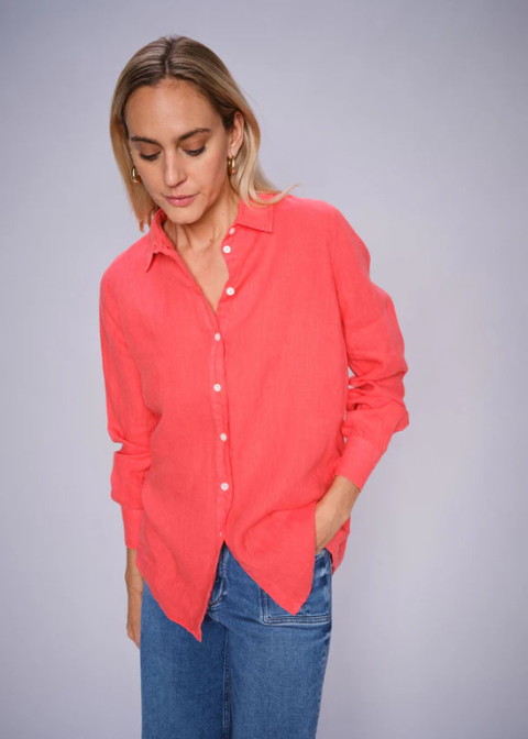 Camisa coral lino