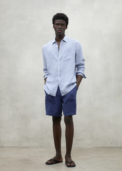 Camisa blanca cuadro vichy