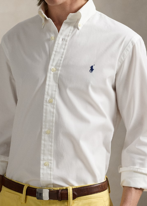 Camisa Blanco algodón logo azul
