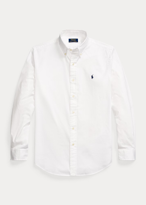 Camisa Blanco algodón logo azul