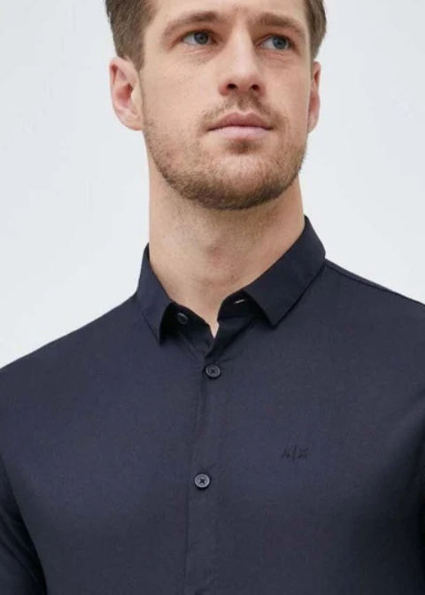 Camisa ARMANI azul marino elastica
