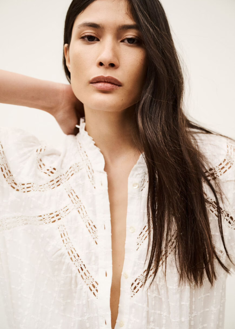 Camisa Ba&sh blanca bordados