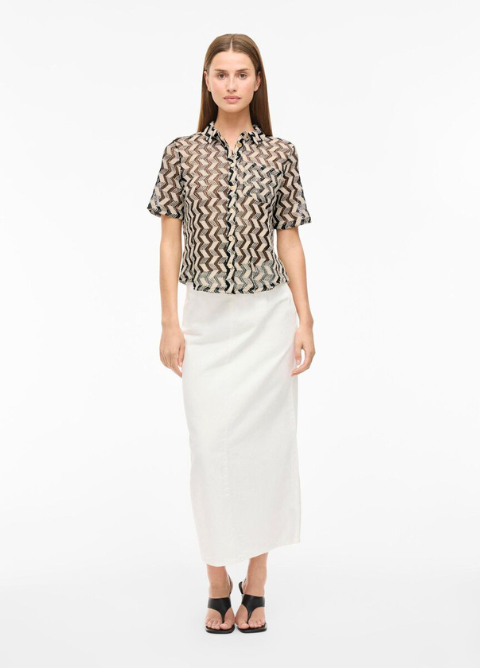 Camisa VILA beige y negro