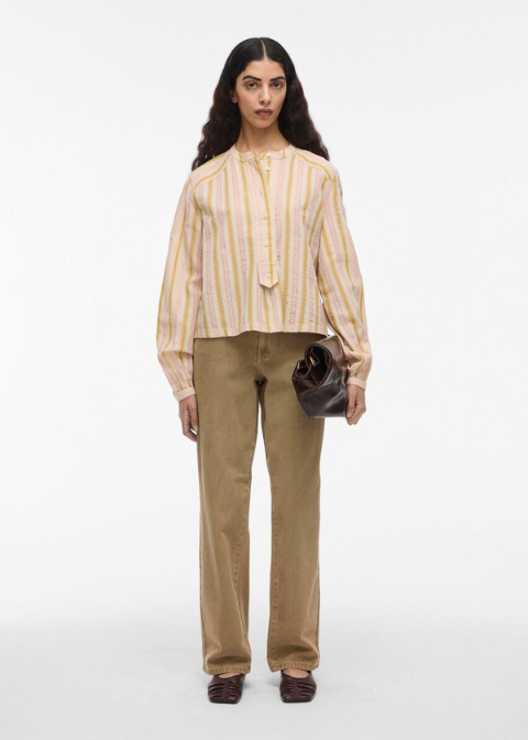 Camisa ROUGE EDIT rayas mostaza