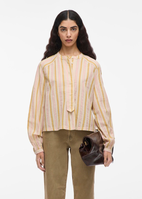 Camisa ROUGE EDIT rayas mostaza