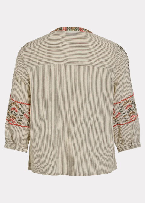 Camisa VILA a rayas y bordados