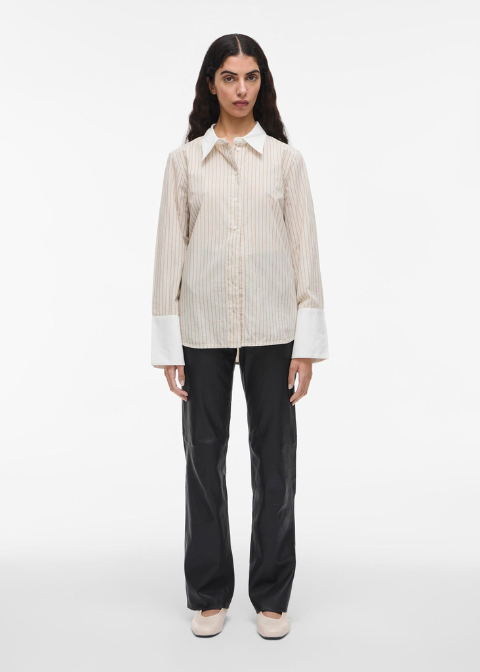 Camisa ROUGE EDIT beige rayas