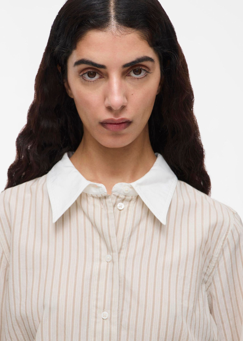 Camisa ROUGE EDIT beige rayas