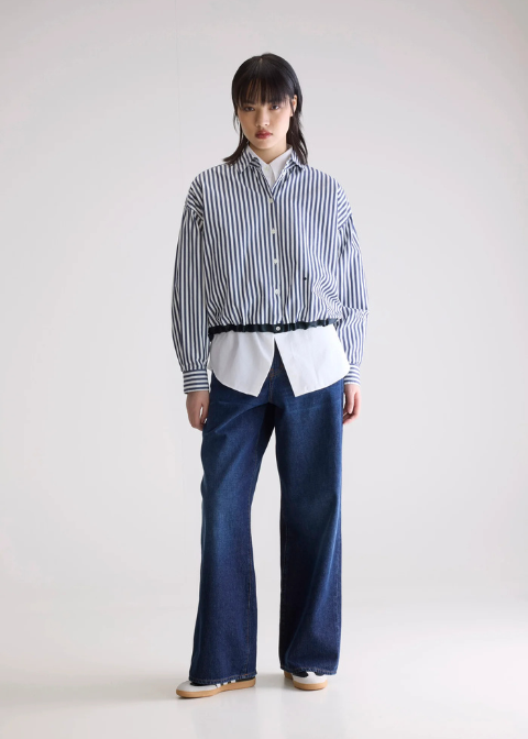 Camisa BELLEROSE blanca rayas