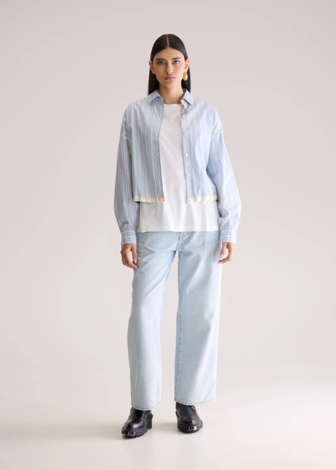 Camisa BELLEROSE blanca rayas