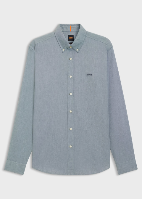 Camisa HUGO BOSS gris azulado oxford