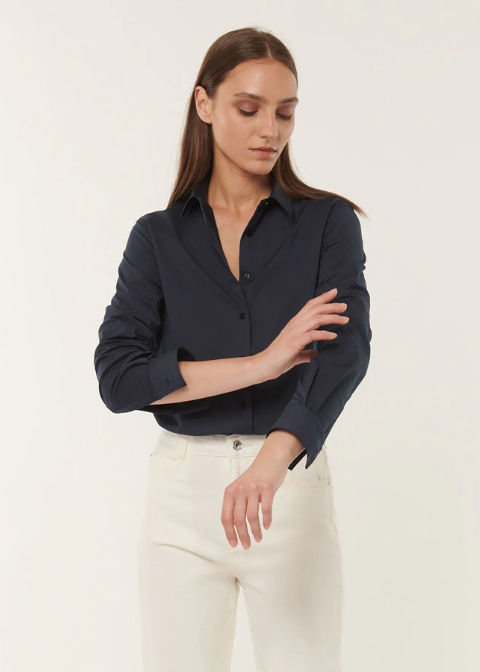 Camisa XACUS azul marino elastica