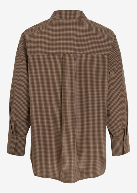 Camisa VILA marrón cuadritos