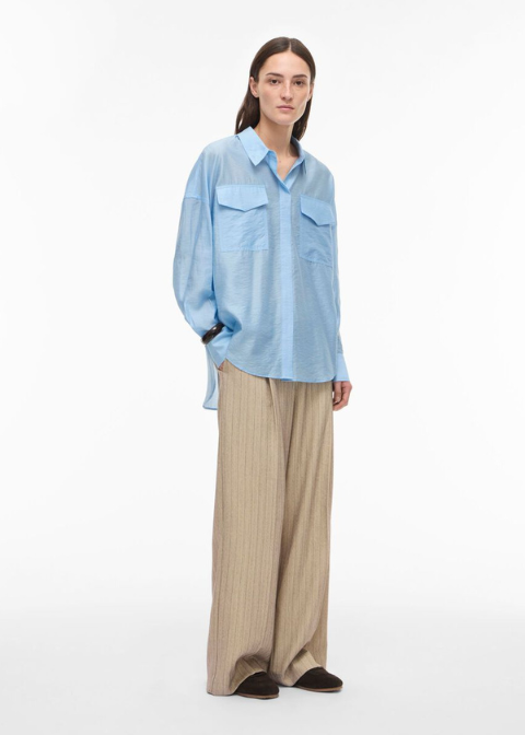 Camisa ROUGE EDIT azul bolsillo solapa