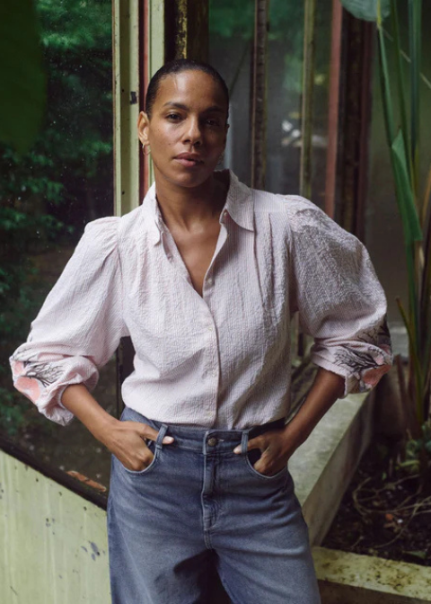 Camisa MOSH MOSH blanca rayas rosa