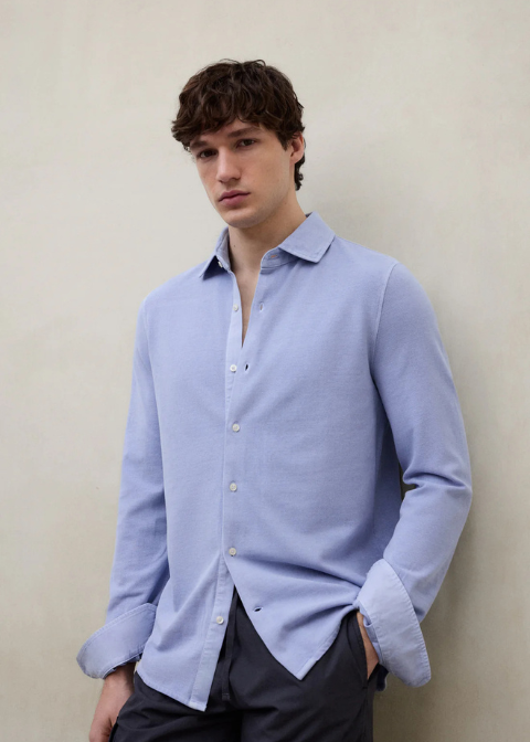 Camisa ECOALF azul tejido pique