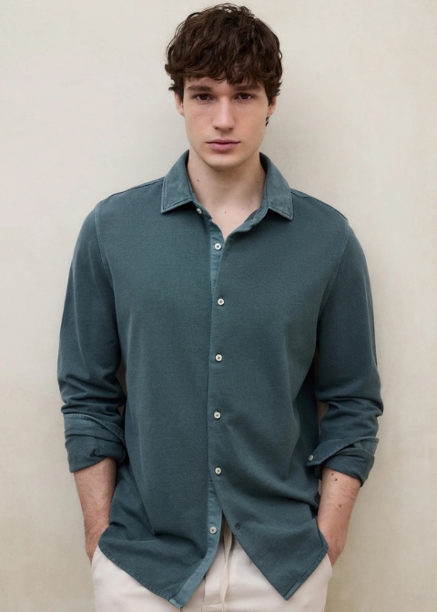 Camisa ECOALF verde tejido pique