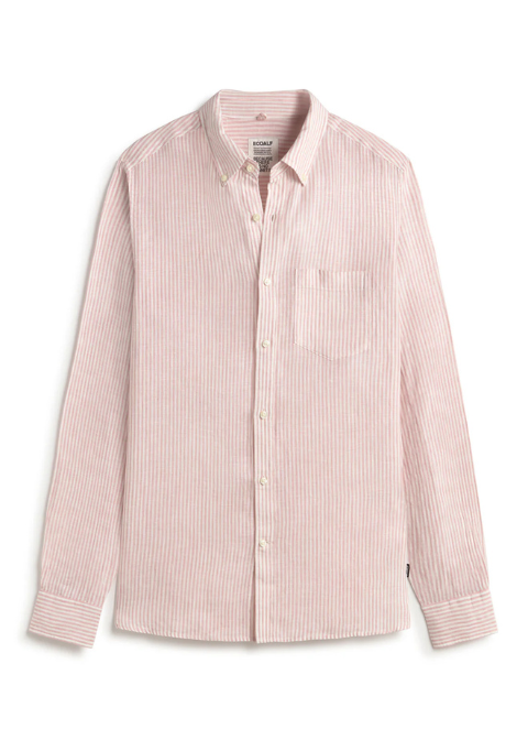 Camisa ECOALF rayas rosas lino