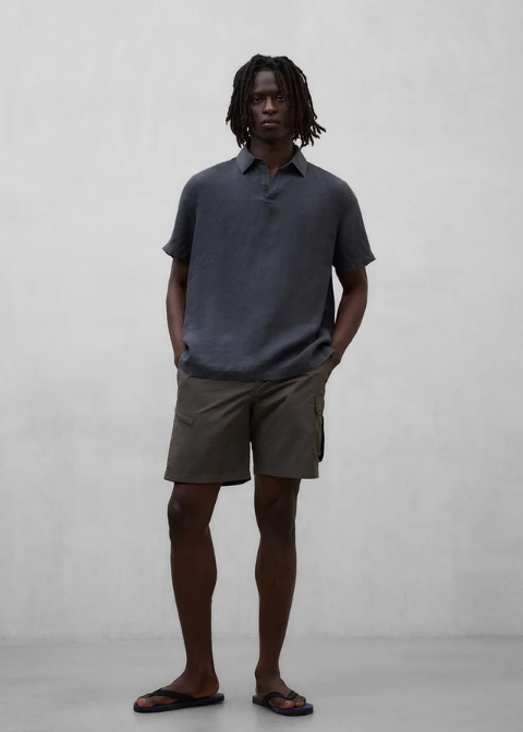 Camisa ECOALF verde oscuro lino