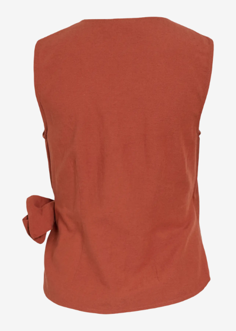 Camisa VILA teja sin mangas nudo