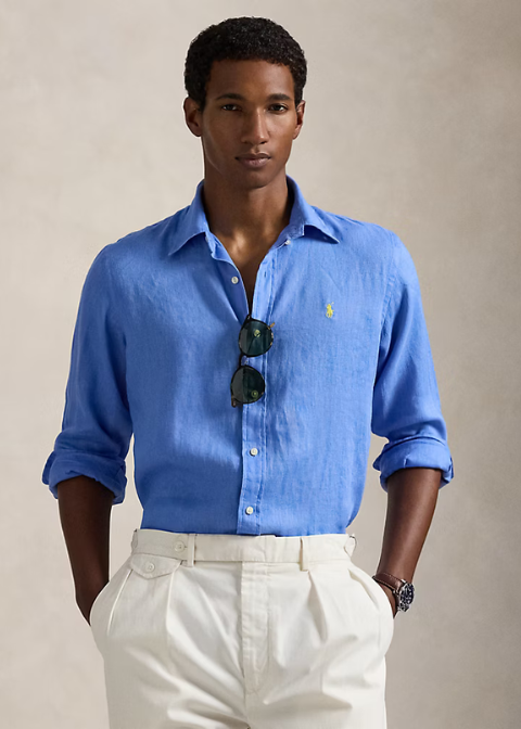 Camisa RALPH LAUREN azul claro lino