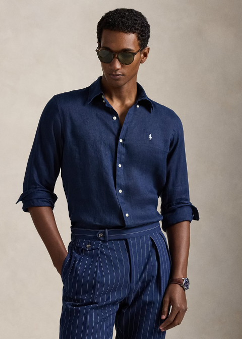 Camisa RALPH LAUREN azul marino lino