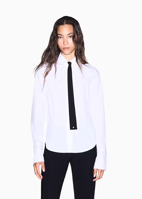 Camisa ARMANI ECHANGE blanca detalle corbata