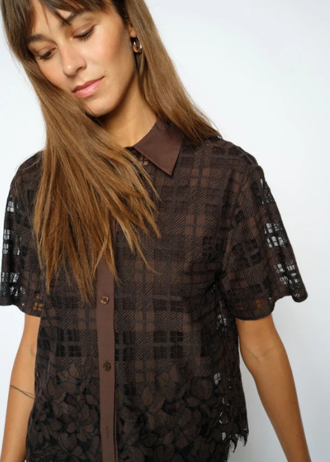Camisa MOS MOSH cuadros encaje
