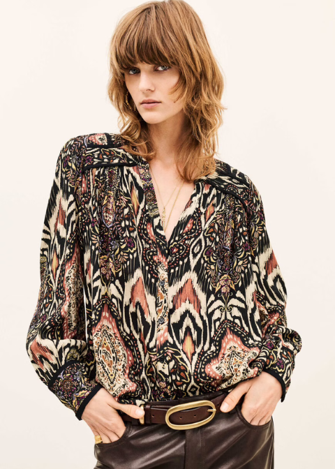 Blusa BA&SH estampada de corte holgado