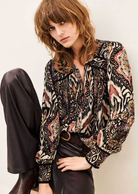 Blusa BA&SH estampada de corte holgado