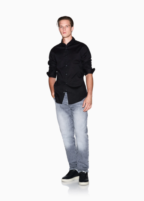 Camisa ARMANI negra lisa bordado