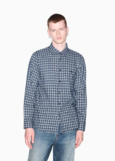 Camisa ARMANI ECHANGE azul cuadros franela