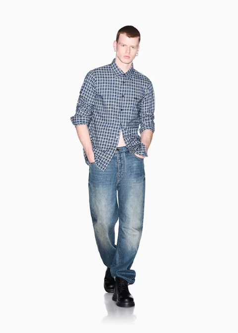 Camisa ARMANI ECHANGE azul cuadros franela