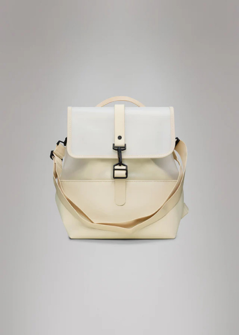 Mochila beige transparente bandolera