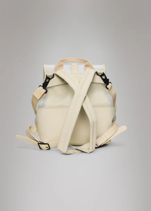 Mochila beige transparente bandolera