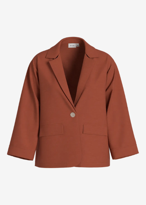 Blazer VILA teja lino bolsillos
