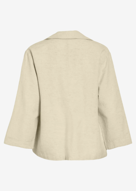 Blazer VILA beige lino bolsillos