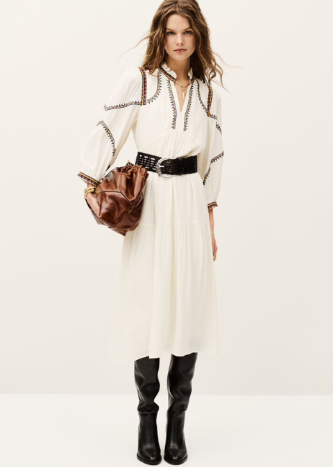 Vestido BASH crudo midi