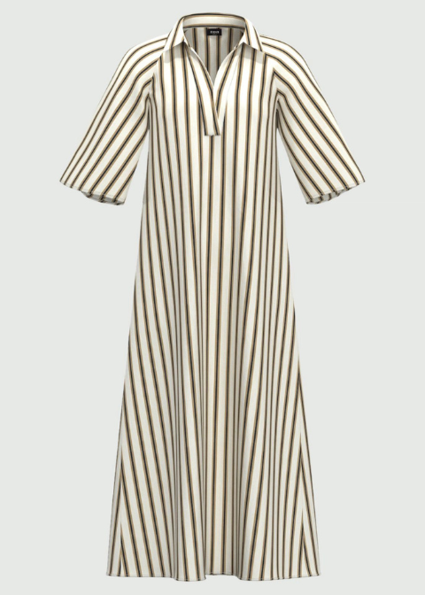 Vestido MARRELLA beige rayas largo