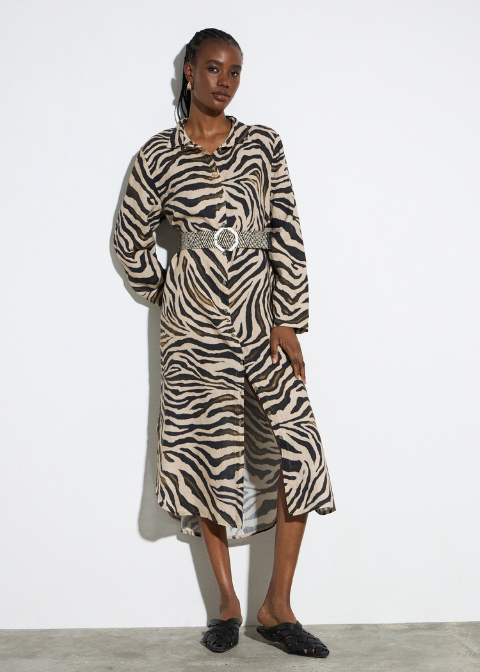Vestido BSB beige print