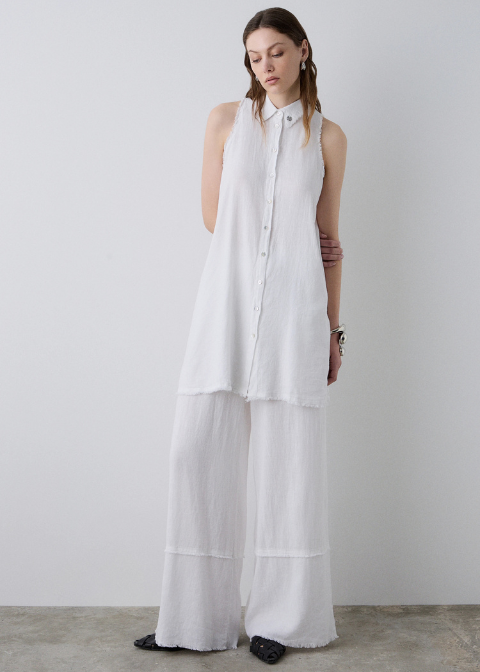Vestido BSB blanco camisero