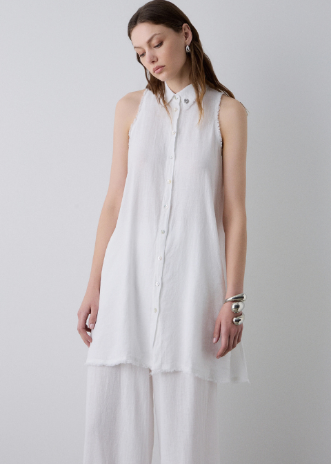 Vestido BSB blanco camisero