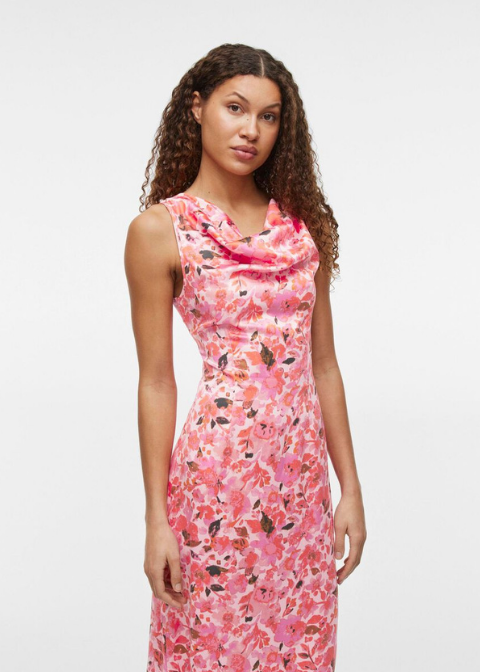 Vestido VILA rosa floreado