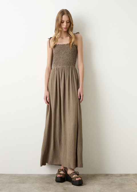 Vestido BSB caqui midi nido
