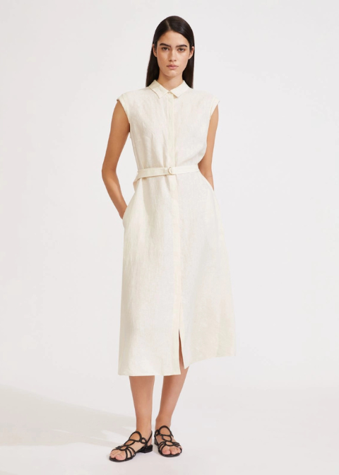 Vestido MARELLA beige midi camisero